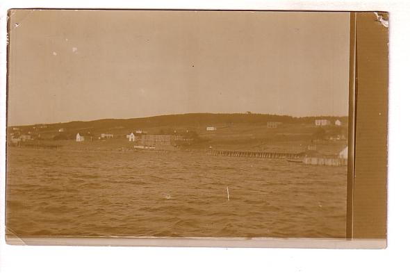 Real Photo, Houses on Ocean Coast, Fish Drying Racks on Shore, Solio