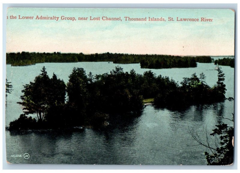 Thousand Islands Canada Postcard Lower Admiralty Group St. Lawrence River c1910