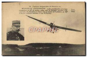 Old Postcard Jet Aviation Captain Burgeat alias Chauveau on Antoinette monoplane