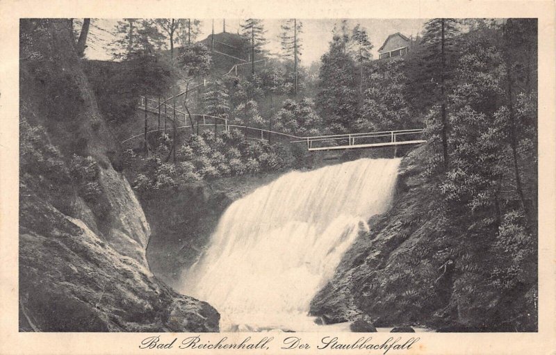 A073 Germany 1935 Bad Reichenhall Der Staubbachfall Waterfall vintage postcard