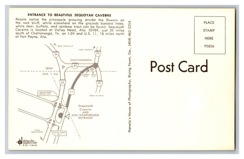 Postcard AL Entrance Sequoyah Caverns North Of Fort Payne Alabama 