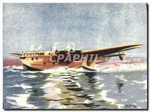 Old Postcard Jet Aircraft Hydroplane Breguet 730 Exploration