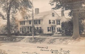 RPPC WRIGHT HOUSE NORTHAMPTON MASSACHUSETTS REAL PHOTO POSTCARD (c. 1910)