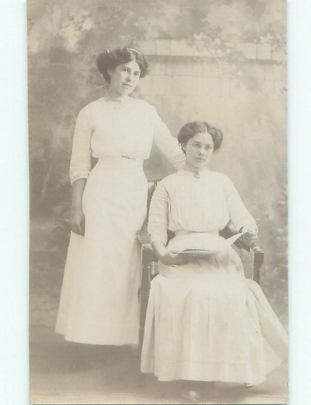 old rppc WOMEN POSING Studio In Avoca New York NY i6904