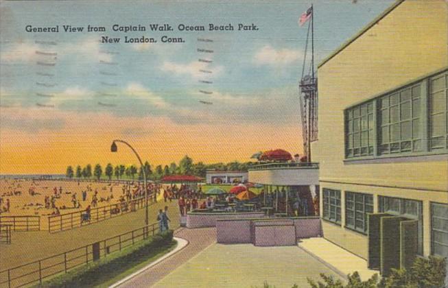 Connecticut New London General View From Captain Walk Ocean Beach Park 1953