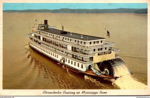 Mississippi Valley Sternwheeler Cruising On Mississippi River 1972