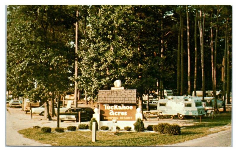 Tuckahoe Acres Campground, Indian River Bay, Dagsboro, DE Postcard *4U