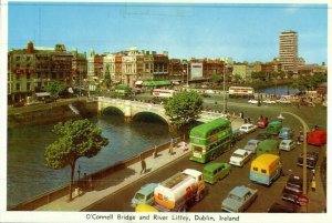 Aerial View Postcard O Connell Bridge and River Liffey Dublin Ireland