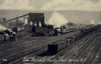 Erie Railroad, Port Jervis, NY, USA Railroad Train Depot writing on back writ...