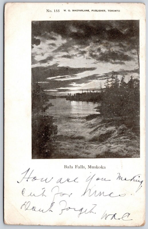 Postcard Bala Falls Ontario c1905 Muskoka Region Scenic View by MacFarlane