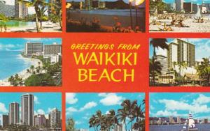 Hawaii Greetings From Waikiki Beach Multi View 1988