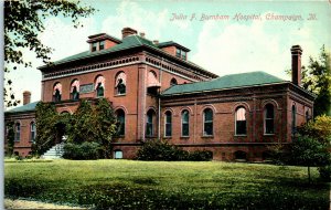 1910s Julia F. Burnham Hospital Champaign Illinois Postcard