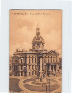 Postcard Court House & Soldier's Monument, Peoria, Illinois