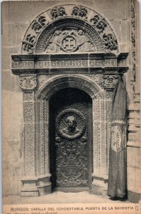 Chapel of the Constable Door of Sacristy Burgos Spain Postcard