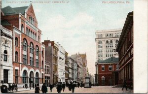 Philadelphia PA Chestnut Street Unused Metropolitan News Postcard F80