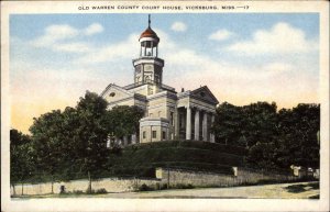 Vicksburg Mississippi MS Old Warren County Court House Vintage Postcard