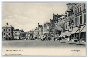 c1905 Groote Market NZ Groningen Netherlands Antique Unposted Postcard