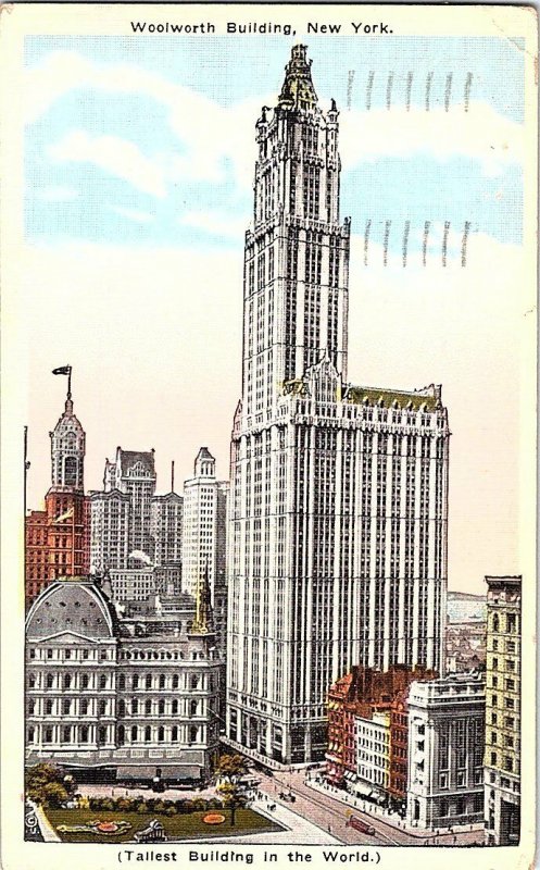 Woolworth Building Tallest Building New York Vintage Postcard Standard View Card