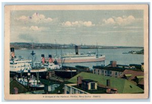 1932 A Glimpse of the Harbour Halifax Nova Scotia Canada Vintage Postcard