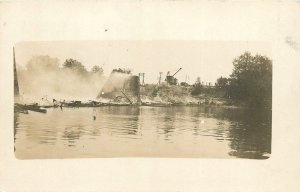 1909 Rochester New York Ruins Railroad Bridge RPPC Postcard 26-682