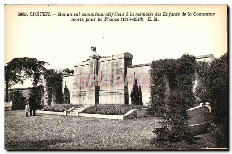Old Postcard Creteil commemorative monument to the memory of high Children of...