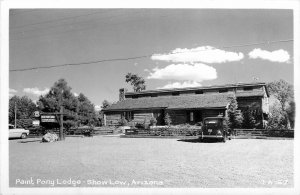 1950s Show Low Arizona Paint Pony Lodge occupation RPPC Postcard 25-3511