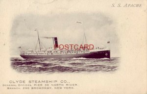 1907 S.S. APACHE - CLYDE STEAMSHIP CO. - NEW YORK