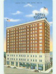 Unused Linen KEENAN HOTEL Fort Wayne Indiana IN hr8146