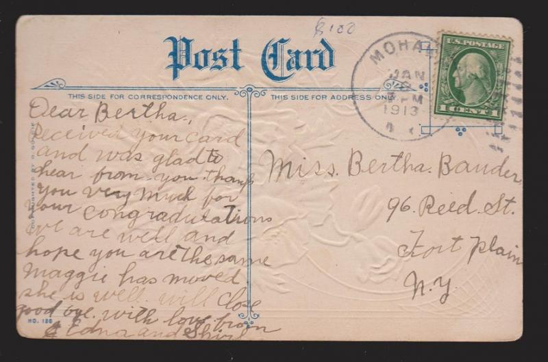 General Greetings - Flowers - Used 1913 - Embossed