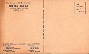 Hotel Essex Near South Station Boston Mass Jockey Horse Racing Advertising