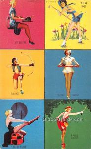 Just the Type, Sure Shot 1945 Mutoscope Artist Pin Up Girl, Non Postcard Back...