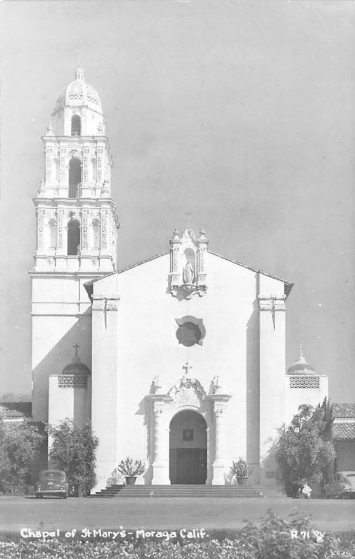 RPPC CHAPEL OF ST. MARY'S Moraga, CA Contra Costa c1940s Vintage Photo Postcard