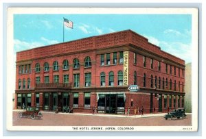 1938 The Hotel Jerome Building Cars Aspen Colorado CO Posted Vintage Postcard