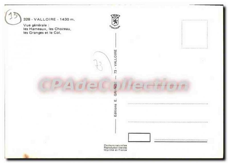 Postcard Modern Valloire Vue Generale Hamlets