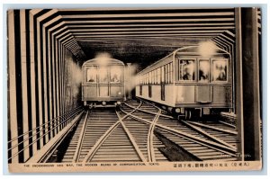 1932 Underground Rail Way Of The Modern Means Of Communication Tokyo JP Postcard 