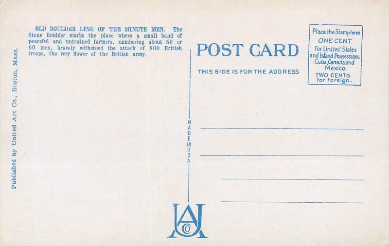 United States Minute Men Memorial Boulder House of Jonathan Harrington Lexington