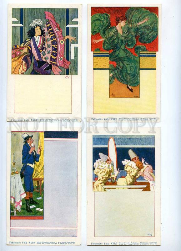 189344 CIRCUS ML LENZ Set 10 cards ART NOUVEAU PHILIPP KRAMER