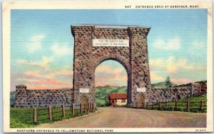 Entrance Arch at Gardiner, Montana - Northern Entrance to Yellowstone Nat'l Park