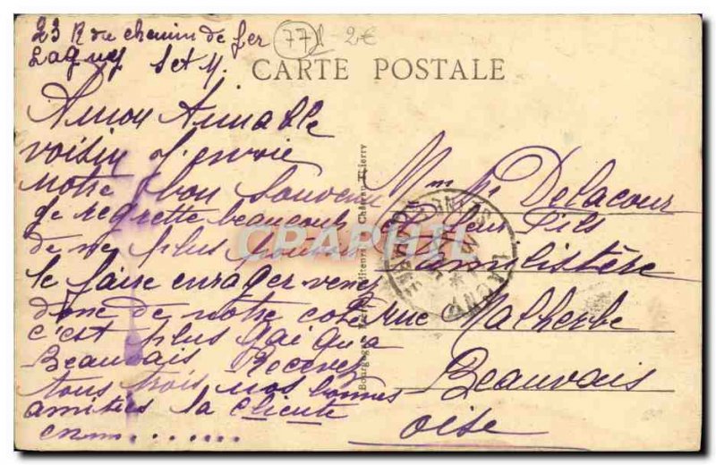 Old Postcard Chateau de Pomponne The room d & # 39eau