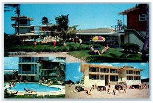 c1960's Sea Castle On the Ocean Pompano Florida FL Multiview Vintage Postcard 