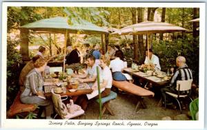 AGNESS, Oregon  OR   Dining Patio  SINGING SPRINGS RANCH  ca 1960s Postcard