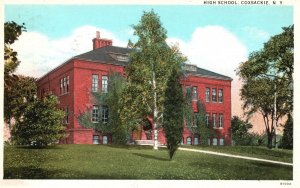 Vintage Postcard High School Campus Building Coxsackie New York W.J. Griffin Pub 