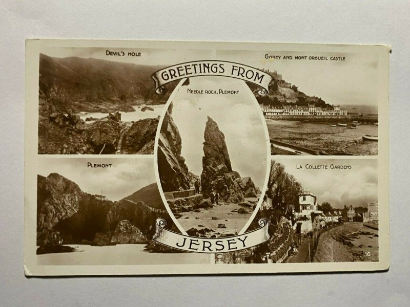 UNUSED VINTAGE MULTI  POSTCARD - GREETINGS FROM JERSEY  (KK1270) 