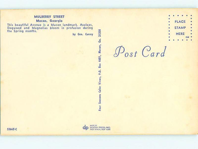 Vintage Post Card Old Cannon Ball House Macon Museum Mulberry St Macon GA # 4834