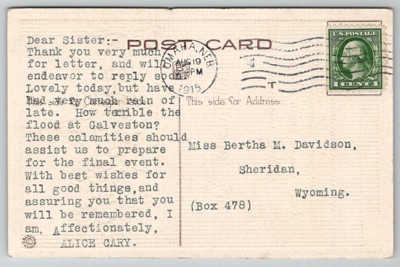 Thoughts of You Poppy Flowers Window Box Davidson Fam Sheridan WY Postcard A33