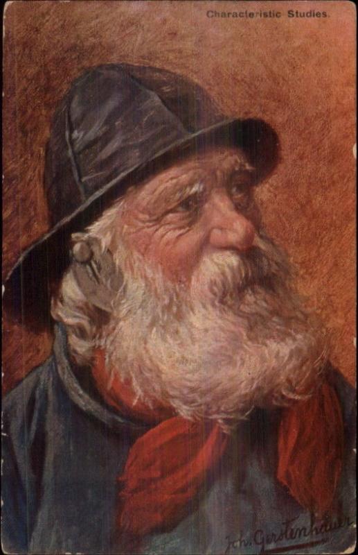 Gerstenhauer Old Dutch Men Face Characteristic Studies Salty Fishermen PC #2