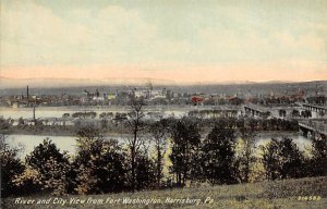 River and City View from Fort Washington Harrisburg Pennsylvania, USA  