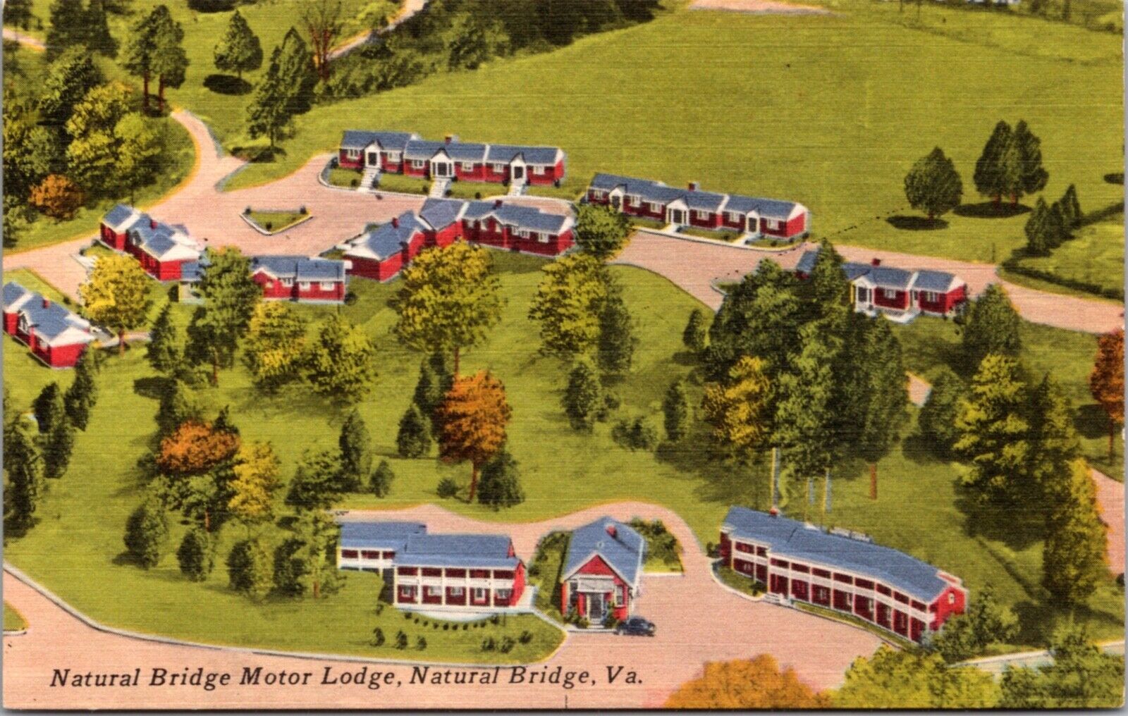 Linen Postcard Natural Bridge Motor Lodge in Natural Bridge, Virginia