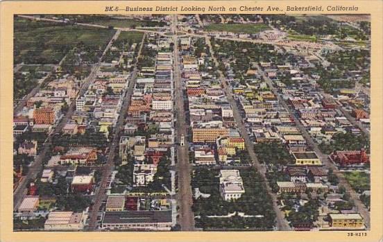 California Bakerstield Business District Looking North On Chester Avenue