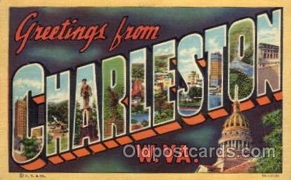 Charleston, West Virginia Large Letter Town Unused light wear, Unused